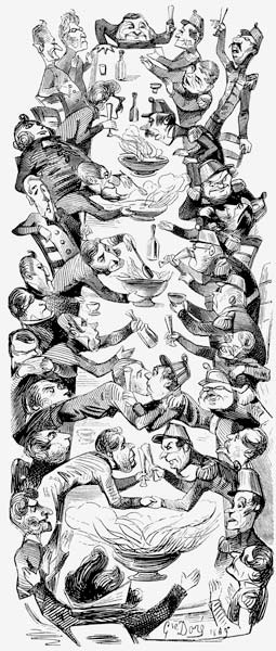 A international punch. Drawing for magazine "Le journal pour rire" à Gustave Doré