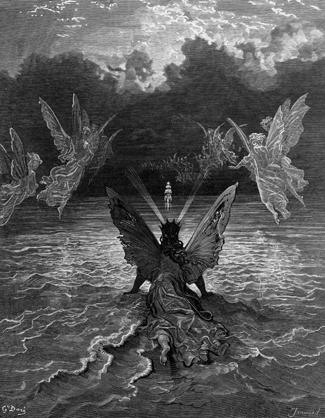 The ship continues to sail miraculously, moved by a troupe of angelic spirits, scene from ''The Rime à Gustave Doré