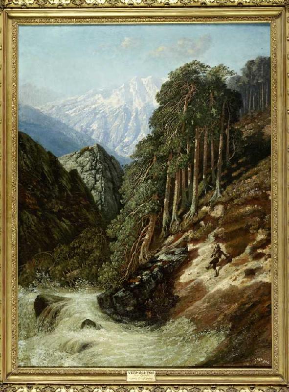 Alpine Landschaft mit Wildbach à Gustave Doré
