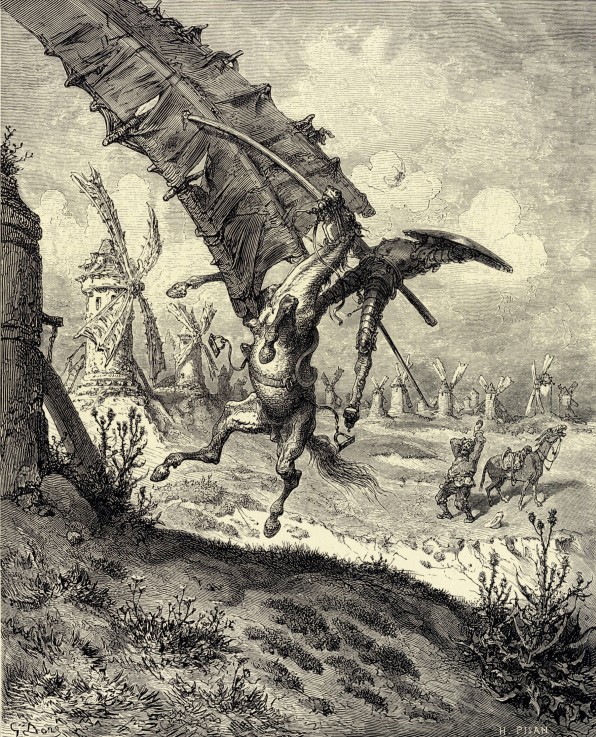 Illustration to the book "Don Quixote de la Mancha" by M. de Cervantes à Gustave Doré