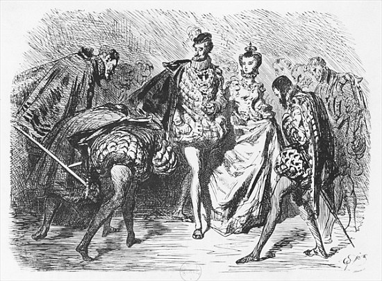 King and court, illustration from the ''Essais'' Michel Eyquem de Montaigne (1533-92) à Gustave Doré