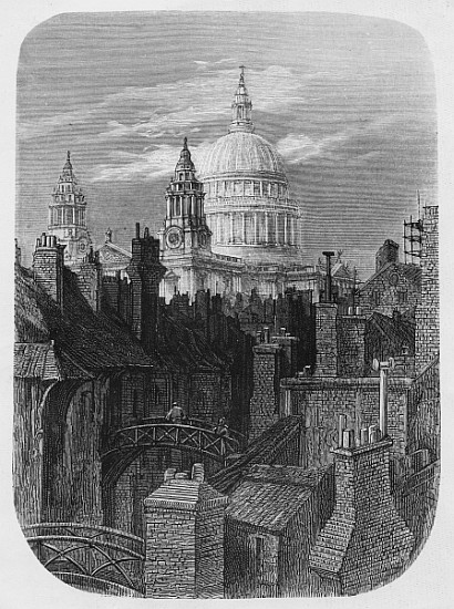 St. Paul''s Cathedral and the slums, from ''London, A Pilgrimage'' à Gustave Doré