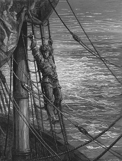 The Mariner describes to his listener, the wedding guest, his feelings of loneliness and desolation  à Gustave Doré