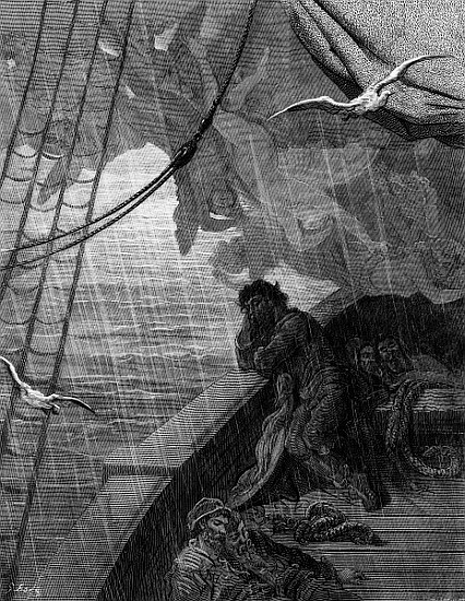 The rain begins to fall, scene from ''The Rime of the Ancient Mariner'' S.T. Coleridge,S.T. Coleridg à Gustave Doré
