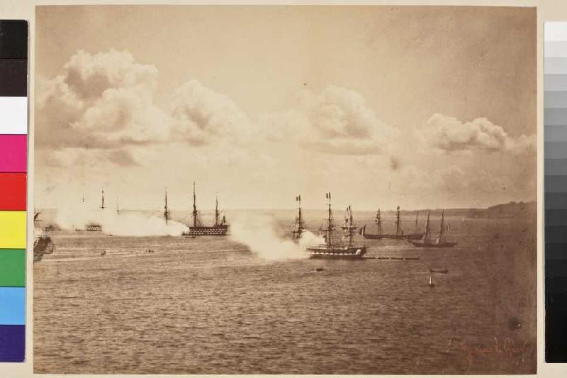 Salut der französischen Flotte vor Cherbourg à Gustave Le Gray
