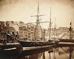 The Imperial Yacht 'La Reine Hortense' at Le Havre, 1856 (sepia photo)