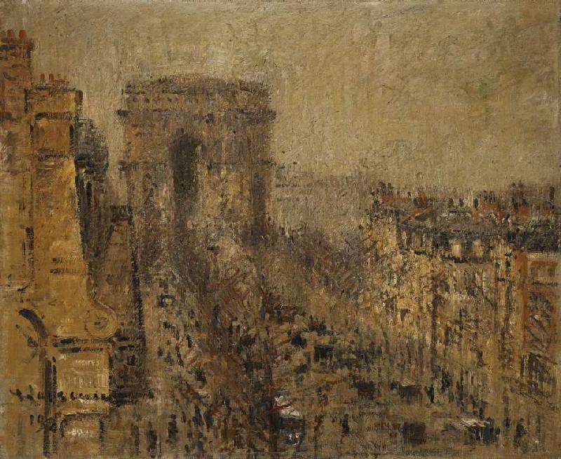 L'Avenue de Friedland, Paris, an einem bewölkten Tag à Gustave Loiseau