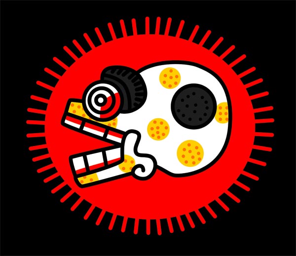 Crane cercle rouge azteque à Gwendal