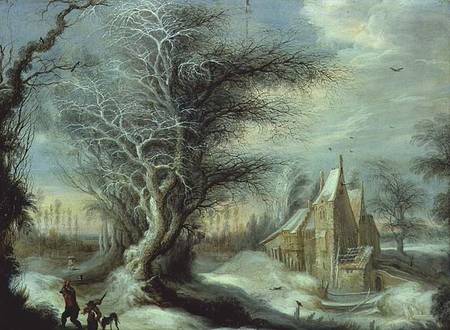 Winter Landscape with a Woodcutter à Gysbrecht Lytens ou Leytens