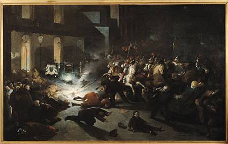 The Attempted Assassination of Emperor Napoleon III (1808-73) by Felice Orsini (1819-59) on the 14th à H. Vittori Romano