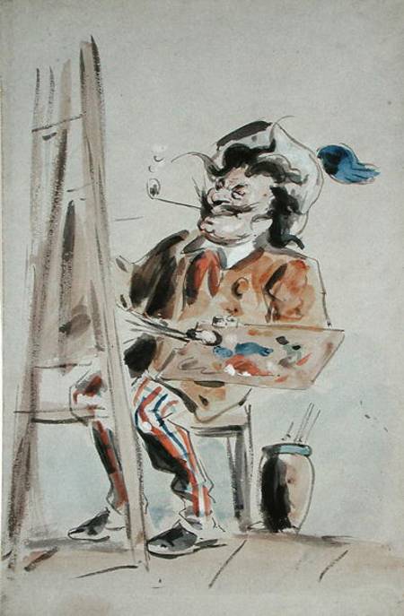 Caricature of an artist à Hablot Knight Browne