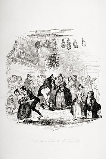 Christmas Eve at Mr. Wardle''s, illustration from `The Pickwick Papers'' Charles Dickens (1812-70) p à Hablot Knight (Phiz) Browne
