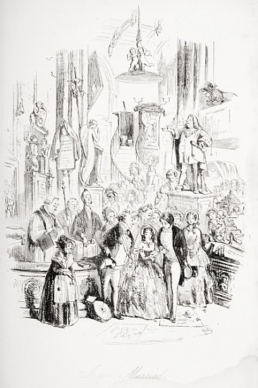 I''m Married, illustration from ''David Copperfield'' Charles Dickens (1812-70) first published by   à Hablot Knight (Phiz) Browne
