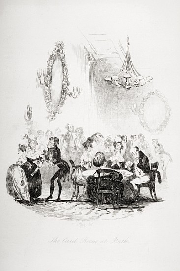 The card room at Bath, illustration from `The Pickwick Papers'', Charles Dickens (1812-70) published à Hablot Knight (Phiz) Browne