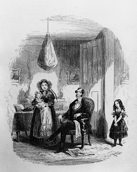 The Dombey Family, illustration from ''Dombey and Son'' Charles Dickens (1812-70) first published by à Hablot Knight (Phiz) Browne
