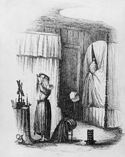 The Middle-Aged Lady in the Double-Bedded Room, illustration from ''The Pickwick Papers'' Charles Di à Hablot Knight (Phiz) Browne