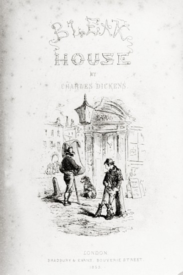 Title page of ''Bleak House'' Charles Dickens (1812-70) published by  1853 à Hablot Knight (Phiz) Browne