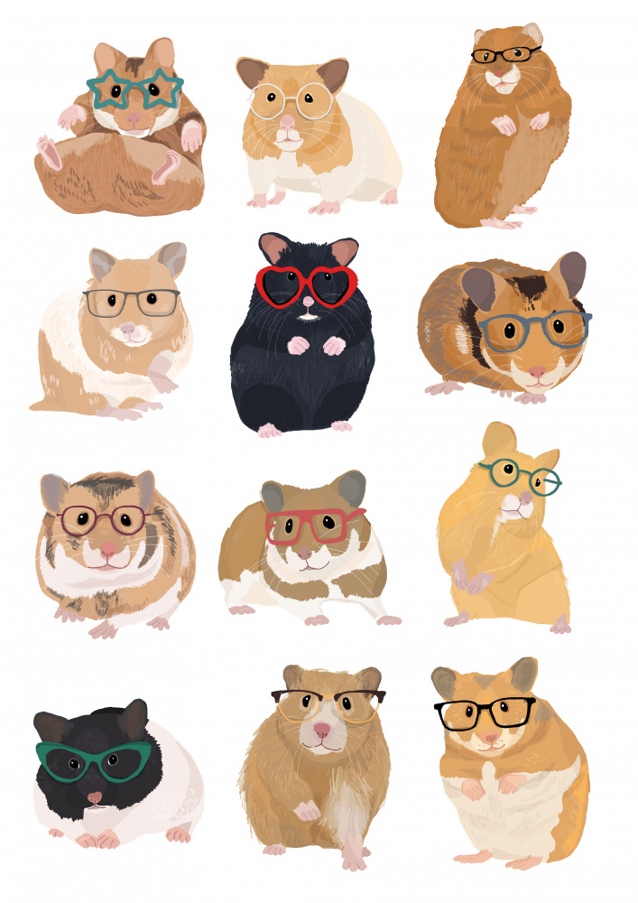 A1 Hamsters In Glasses à Hanna Melin