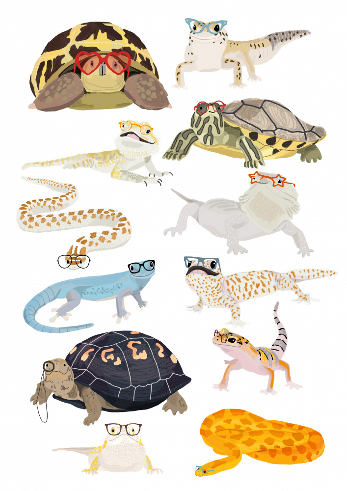 A1 Reptiles In Glasses à Hanna Melin