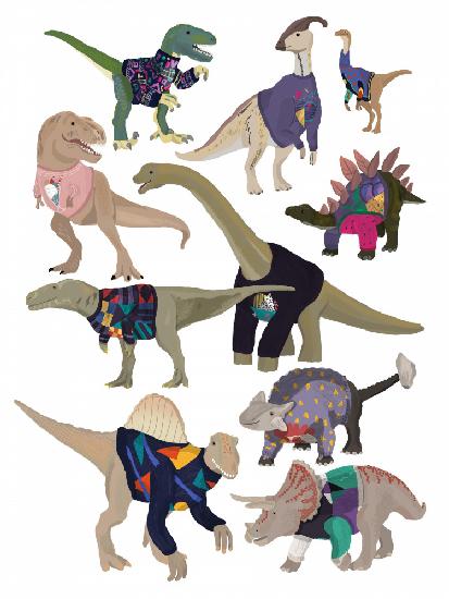 Dinosaurs In 80s Jumpers