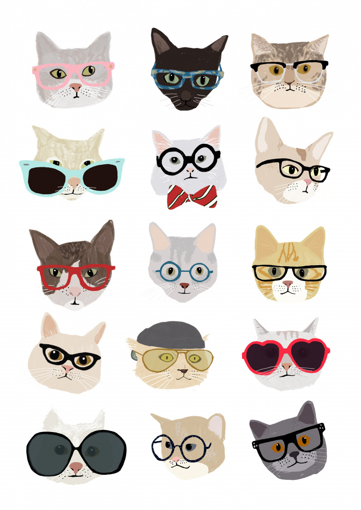 Cats With Glasses à Hanna Melin