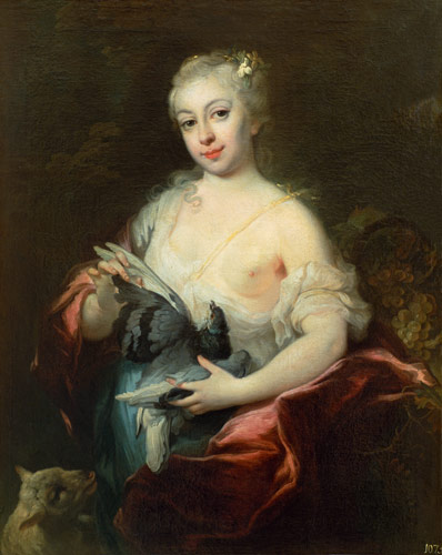 Girl with bird and lamb à Maximilian Hannl