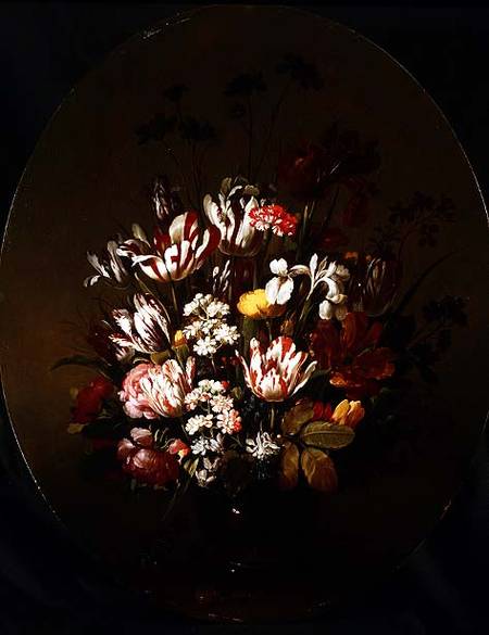 Flowers in a Glass Vase à Hans Bollongier