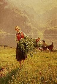 Printemps dans le fjord. à Hans Dahl