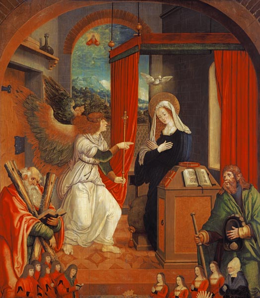 l'annonciation à Marie (Saint Andreas et Saint Jacob, ainsi que six donateurs) à Hans Dürer
