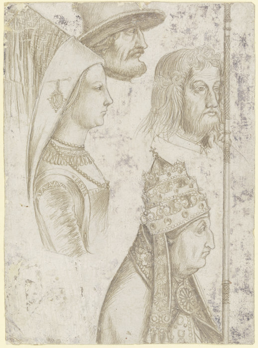 Four studies of heads à Hans Holbein l'Ancien