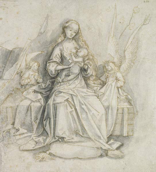 Madonna and Child (pen and brown ink with pencil on paper) à Hans Holbein l'Ancien