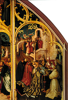 Panneau de basilique San Paolo fuori le mura. Panneau Aufbahrung droit Saint Pau à Hans Holbein l'Ancien