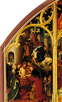 Panneau de basilique San Paolo fuori le mura. Panneau gauche : Baptême du Saul. à Hans Holbein l'Ancien