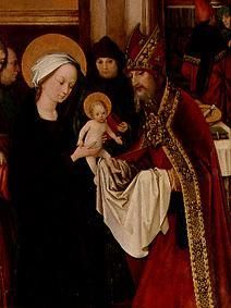 La coupe du l'enfant Jésus (détail) Weingartneraltar dans la cathédrale à Augsbourg à Hans Holbein l'Ancien