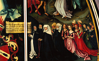 épitaphe des soeurs Walther Détail les Tafelafel droits : Les femmes de la famille à Hans Holbein l'Ancien
