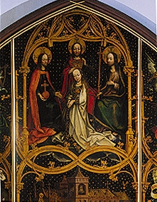 couronnement de Marie Détail de l'image de basilique Santa Marie Maggiore à Hans Holbein l'Ancien