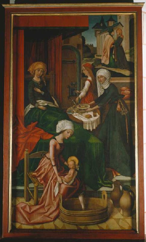 Marie naissance. autel Weingartner dans la cathédrale d'Augsbourg à Hans Holbein l'Ancien