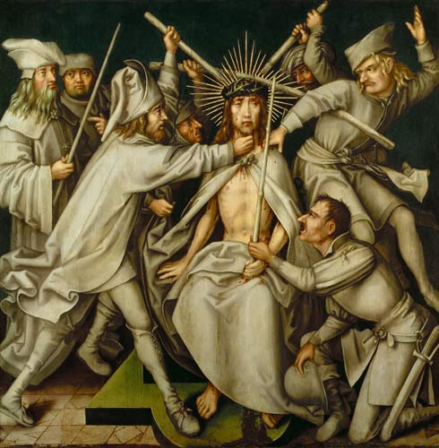 Aspiration. Passion grise : Couronnement d'épine Christ. à Hans Holbein l'Ancien