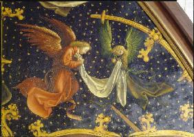 Panneau de basilique s.Marie Maggiore Détail les Tafelafel droits : deux anges de bois d'aiguille