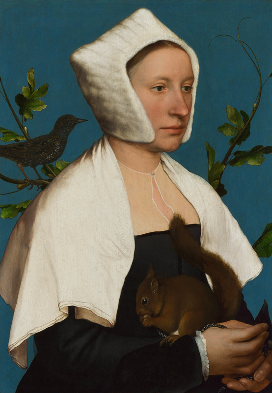 Lady with a Squirrel and a Starling à Hans Holbein le Jeune