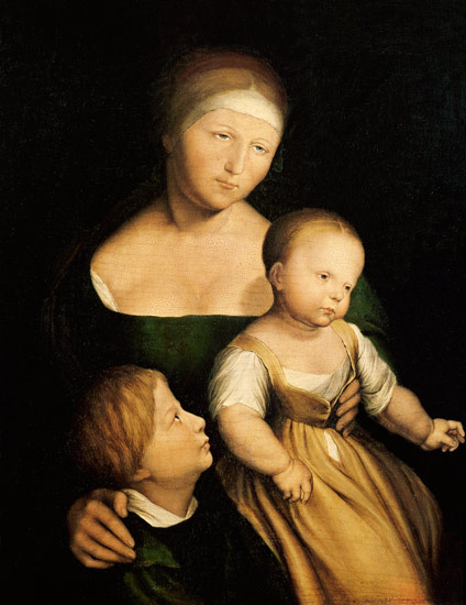 The Artist's Wife and Children à Hans Holbein le Jeune