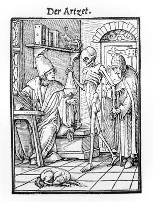 Death and the Physician, from 'The Dance of Death', engraved by Hans Lutzelburger, c.1538 (woodcut) à Hans Holbein le Jeune