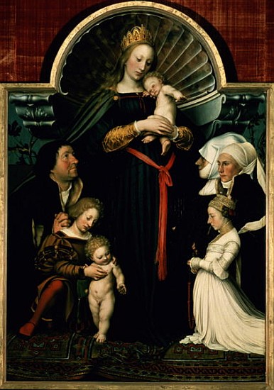 Madonna of the Burgermeister Meyer à Hans Holbein le Jeune