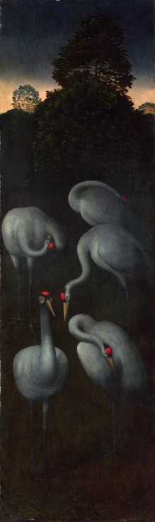 Cranes (The reverse of a Panel from a Triptych) à Hans Memling