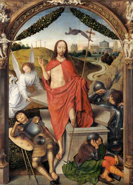 The Resurrection, central panel from the Triptych of the Resurrection à Hans Memling
