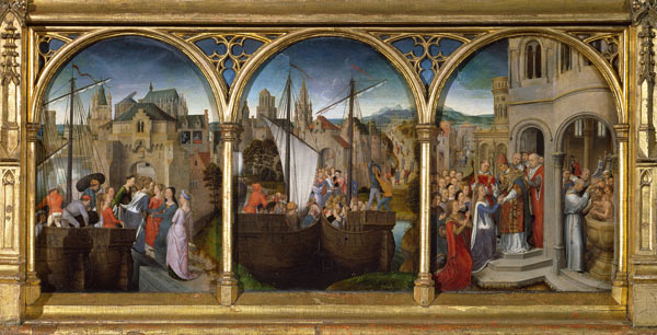 The arrival of St. Ursula and her companions in Rome to meet Pope Cyriacus à Hans Memling