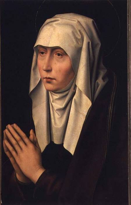 The Virgin Mourning (panel) à Hans Memling