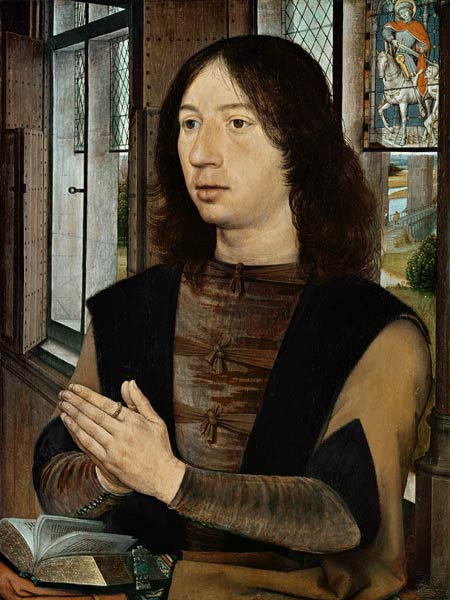 The Donor, from the right wing of the Diptych of Maerten van Nieuwenhove à Hans Memling