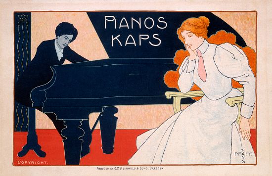 Advertisement for Kaps Pianos à Hans Pfaff