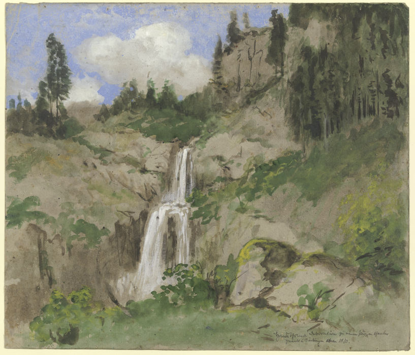 Landschaft mit Wasserfall (Dekoration zu einem Puppentheater) à Hans Thoma